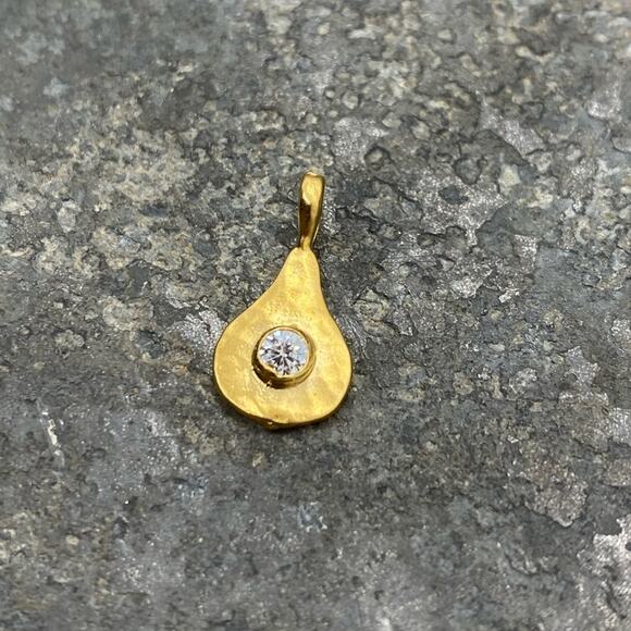 NEW Anthropologie Gold Whisper Teardrop Molten Birthstone Charm - Picture 3 of 16